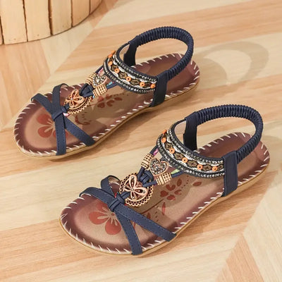Luna | Elegante sandaler med blomster og sommerfugledetalje