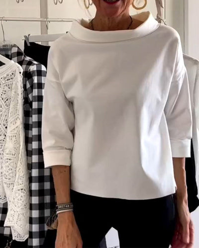 Karen™ | Enkel og Stilren Hvid Bluse