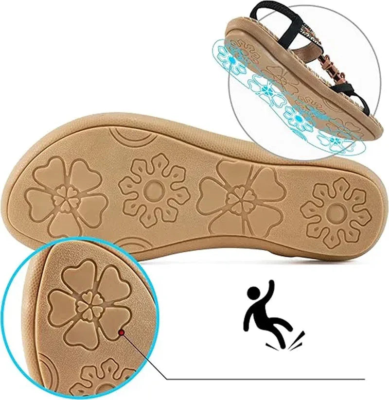 Luna | Elegante sandaler med blomster og sommerfugledetalje