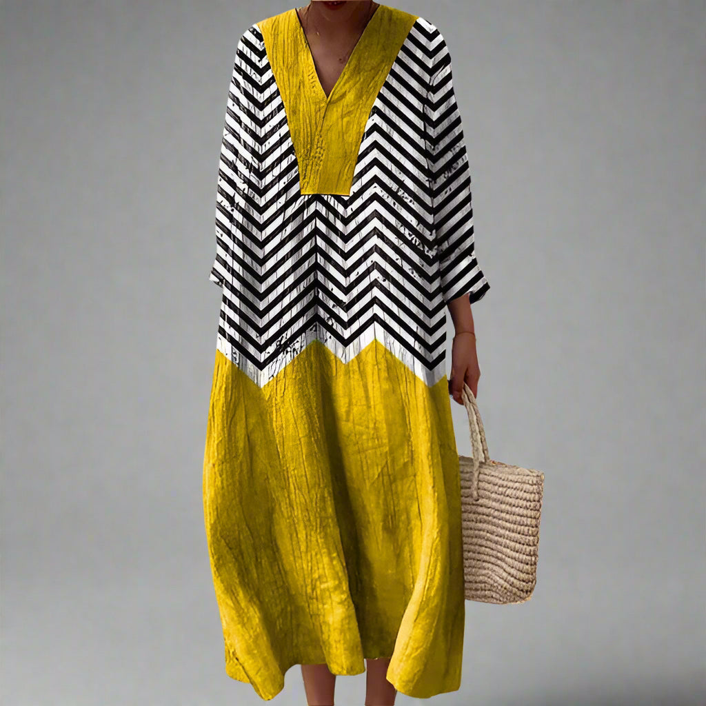 Lia™ | Stilfuld Geometrisk Kjole
