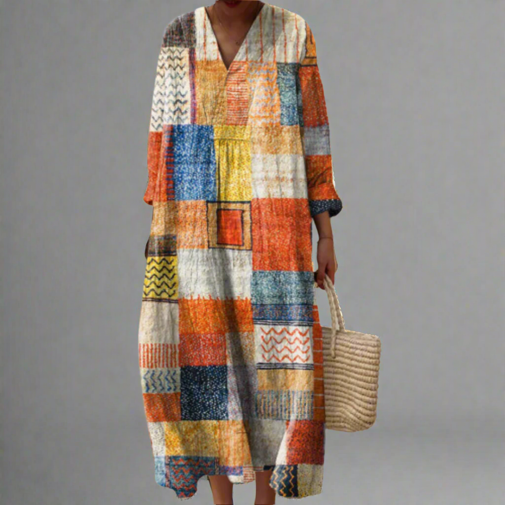 Lia™ | Stilfuld Geometrisk Kjole