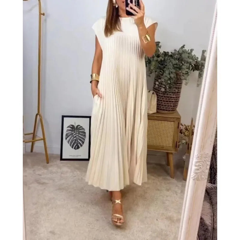 Tamara | Elegant Plisseret Maxikjole