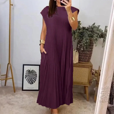 Tamara | Elegant Plisseret Maxikjole