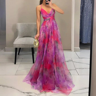 Gisele | Flatterende Floral Maxi Kjole