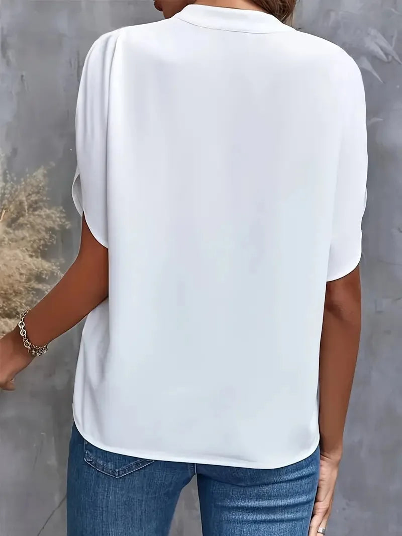 Asta™ | Blød og Elegant V-hals Bluse