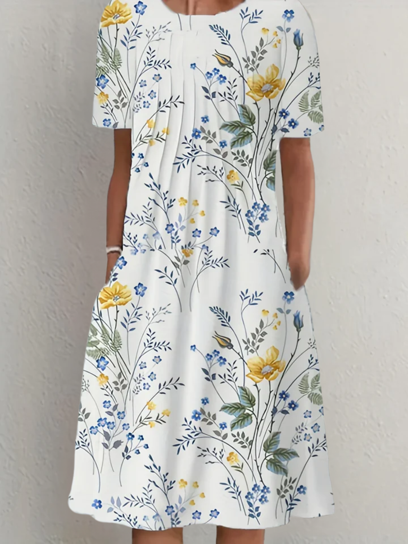 Hanne™ | Blomstret Midi Kjole med Lommer