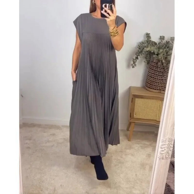 Tamara | Elegant Plisseret Maxikjole