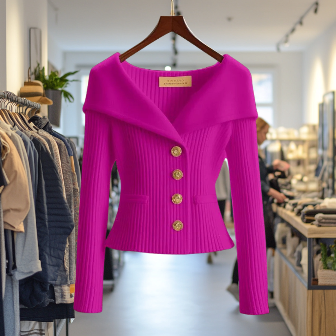 Minea™ | Blød Cardigan med Fremhævende Snit
