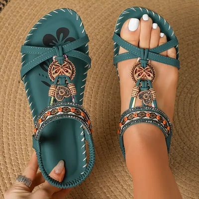 Luna | Elegante sandaler med blomster og sommerfugledetalje