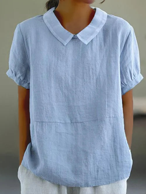 Amalie™ | Casual Bluse med Krave og Pufærmer