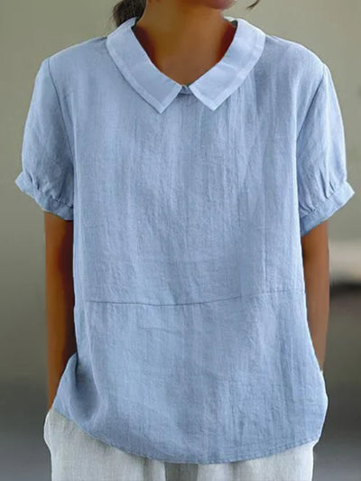 Amalie™ | Casual Bluse med Krave og Pufærmer