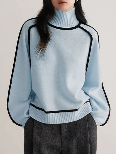 Emilie™ | Oversized Sweater med Kontrast-Syninger
