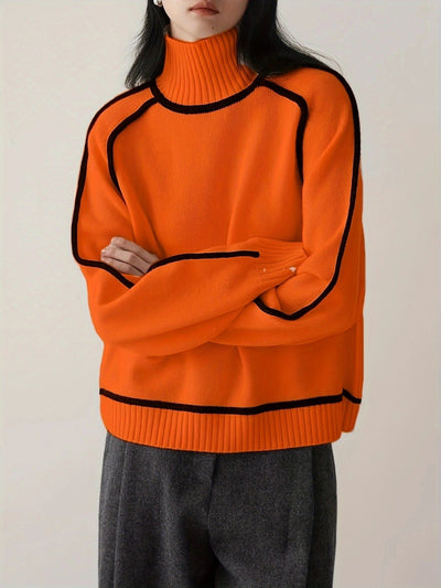 Emilie™ | Oversized Sweater med Kontrast-Syninger