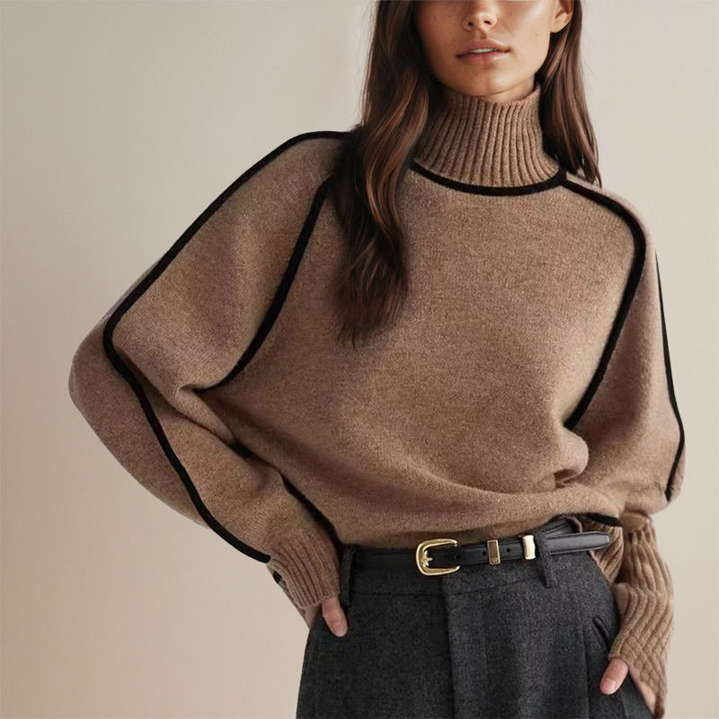 Emilie™ | Oversized Sweater med Kontrast-Syninger