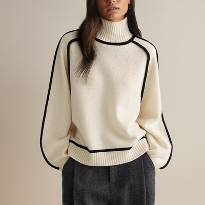 Emilie™ | Oversized Sweater med Kontrast-Syninger