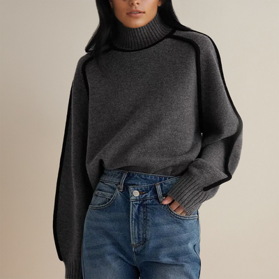 Emilie™ | Oversized Sweater med Kontrast-Syninger