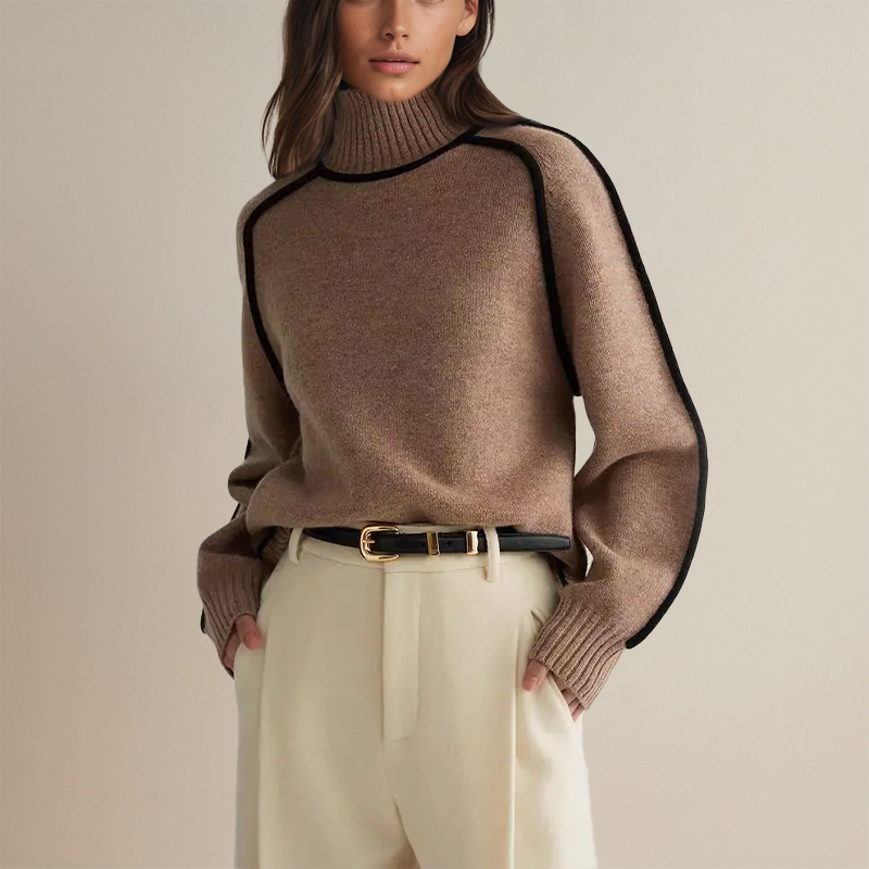 Emilie™ | Oversized Sweater med Kontrast-Syninger
