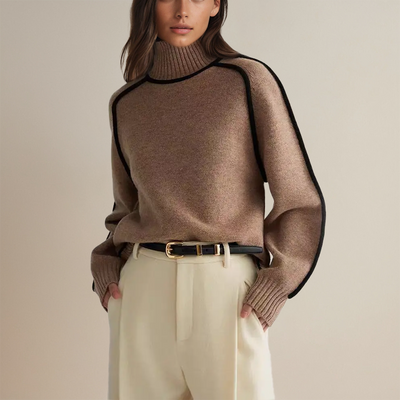 Emilie™ | Oversized Sweater med Kontrast-Syninger