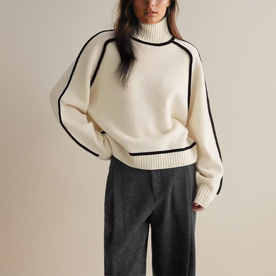Emilie™ | Oversized Sweater med Kontrast-Syninger