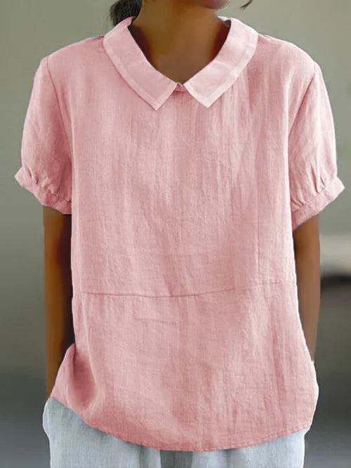 Amalie™ | Casual Bluse med Krave og Pufærmer