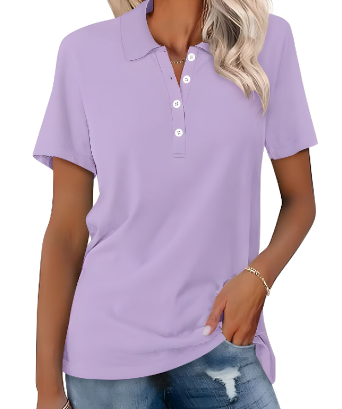 Mia™ | Komfortabel Poloshirt i Blød Bomuld