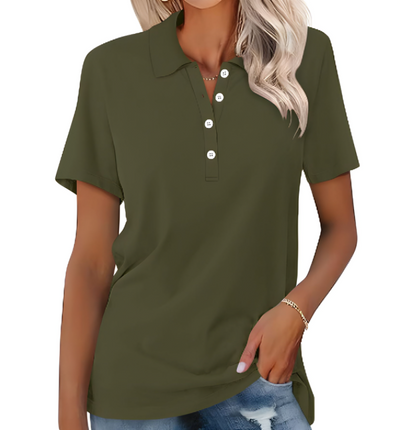 Mia™ | Komfortabel Poloshirt i Blød Bomuld