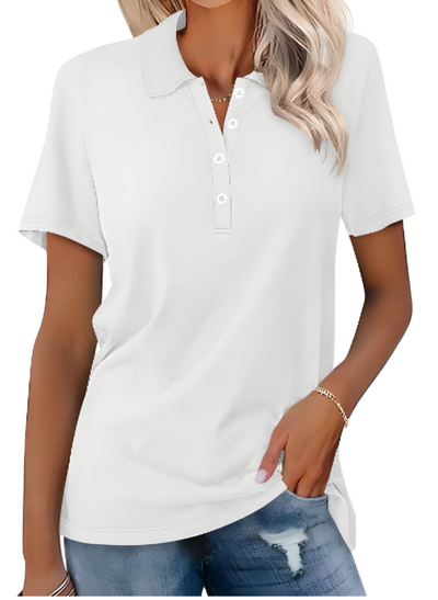 Mia™ | Komfortabel Poloshirt i Blød Bomuld