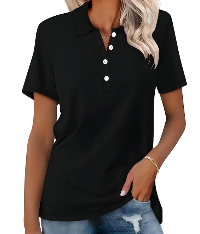 Mia™ | Komfortabel Poloshirt i Blød Bomuld