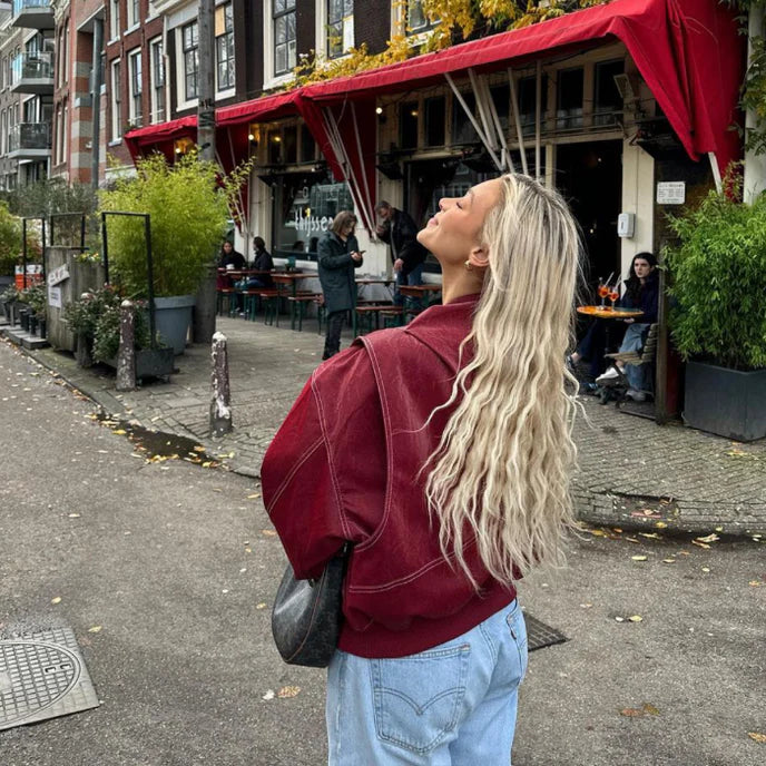 Faye™ - Oversized Læderjakke