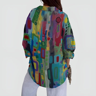 Blanka™ bluse med geometrisk mønster